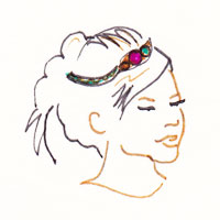 headband facon couronne sur cheveux attachés