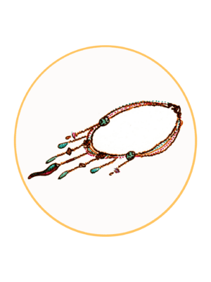 Abat-jour suspension Machu Picchu vert rose orange