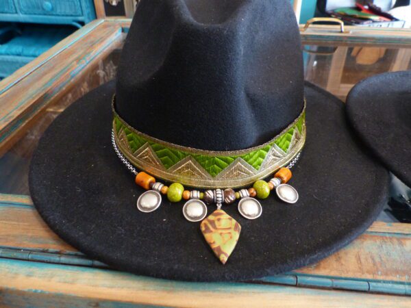 Chapeau à bijou feutre noir Fédora T60