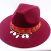 Chapeau à bijou grenadine Fedora feutre lie de vin T.U.