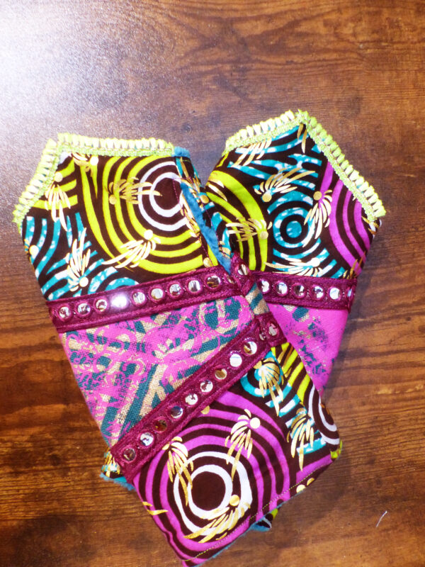 Mitaines infini rose vert et turquoise