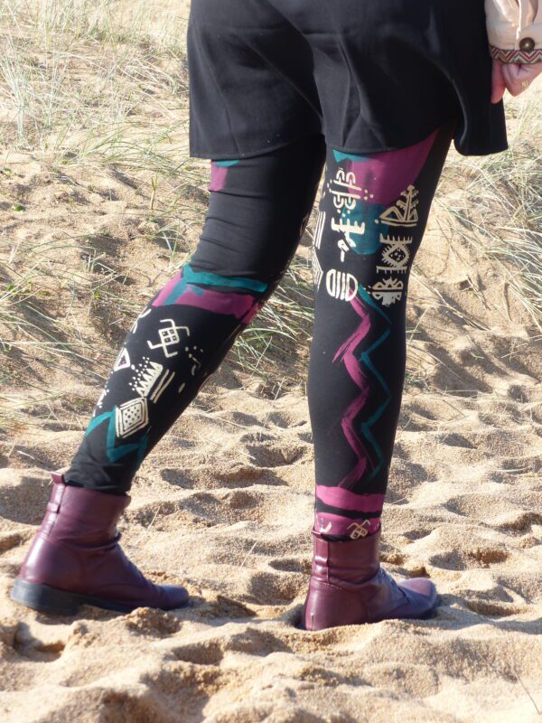 Legging bordeaux canard or L