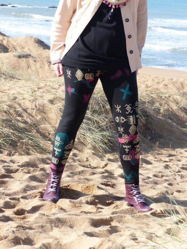 Legging bordeaux canard or L