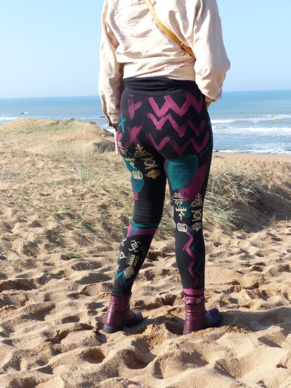 Legging bordeaux canard or L