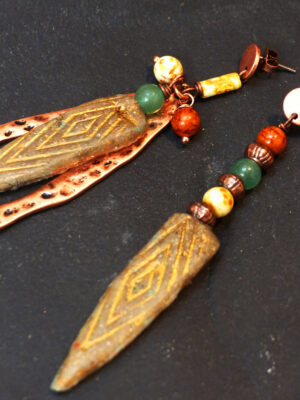 Boucles d'oreilles  Asymetriques Sable Pic Goutte