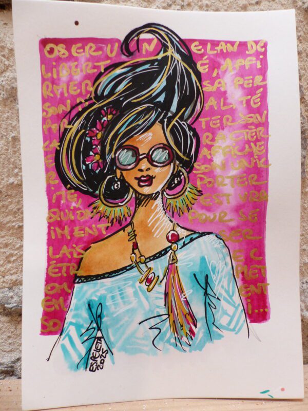 Portrait de femme encadré