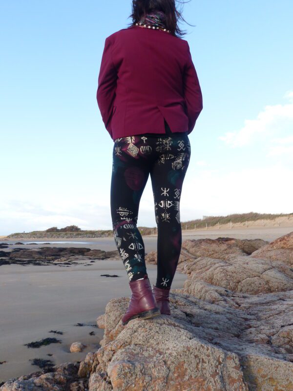 Legging bordeaux canard or M