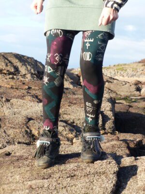 Legging bordeaux canard or S