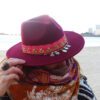 Chapeau à bijou grenadine Fedora feutre lie de vin T.U.