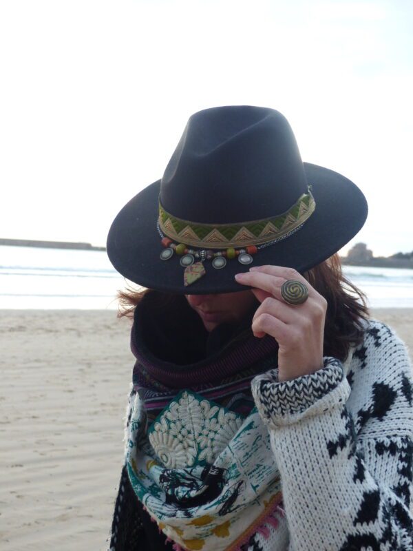 Chapeau à bijou feutre noir Fédora T60