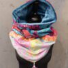 SNOOD ronds roses et turquoise