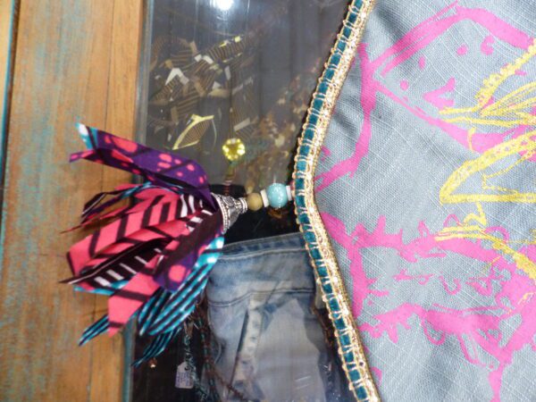 SNOOD ronds roses et turquoise