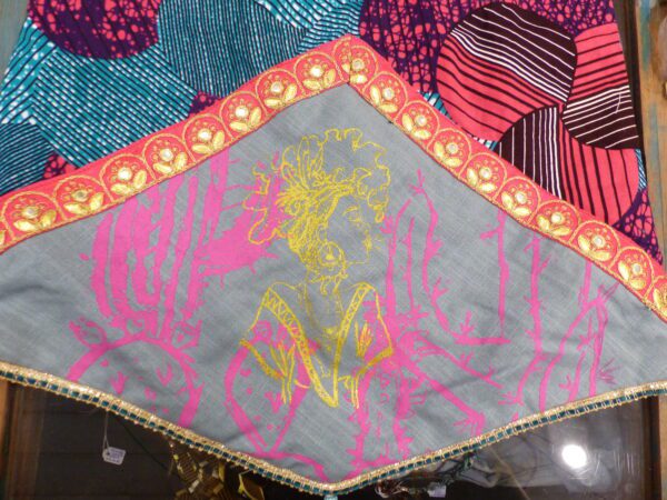 SNOOD ronds roses et turquoise