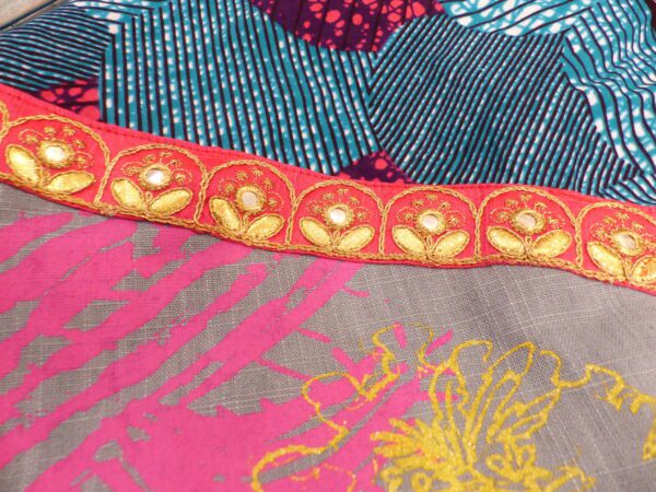 SNOOD ronds roses et turquoise