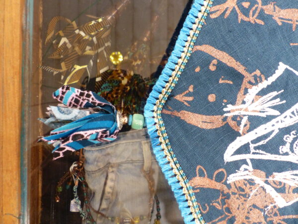 SNOOD féminité rose irisé et turquoise