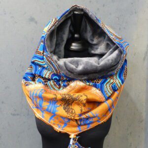 SNOOD Féminité Bleu électrique et rouille irisée