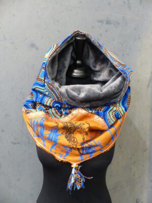 SNOOD Féminité Bleu électrique et rouille irisée