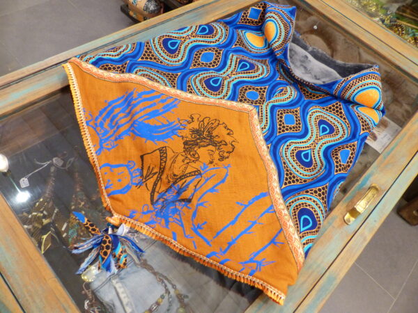 SNOOD Féminité Bleu électrique et rouille irisée