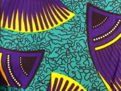 Plumage turquoise violet et jaune