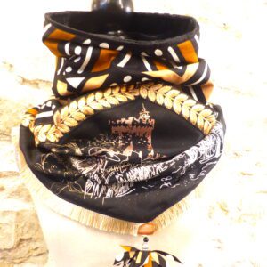 SNOOD type Bogolan brun les Sables