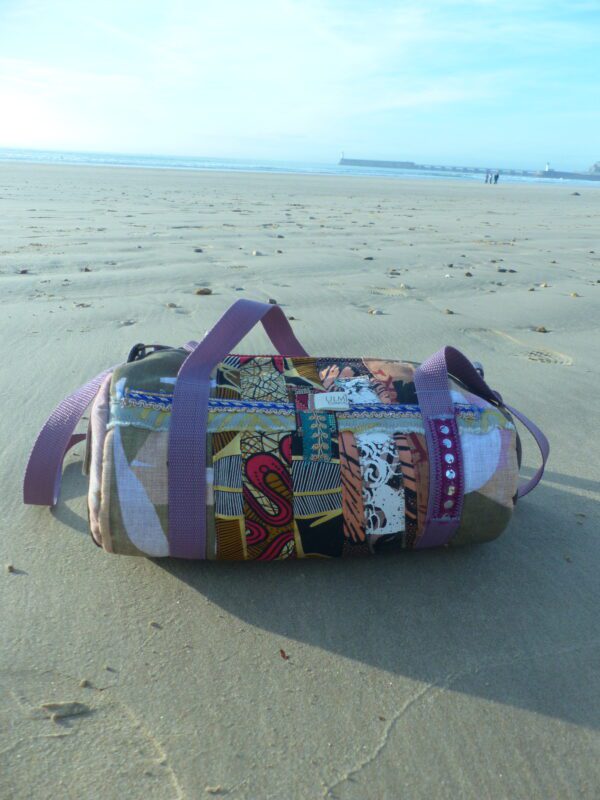 sac baluchon patchwork lilas