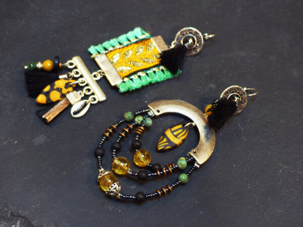 Boucles d'oreilles asymétriques Terranga