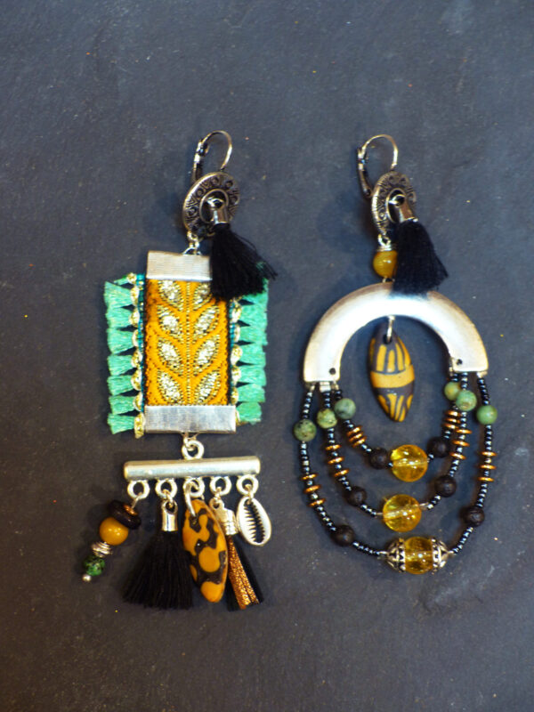 Boucles d'oreilles asymétriques Terranga