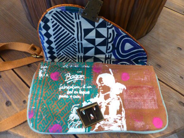 Sac pochette bandoulière sérigraphiée Birmanie