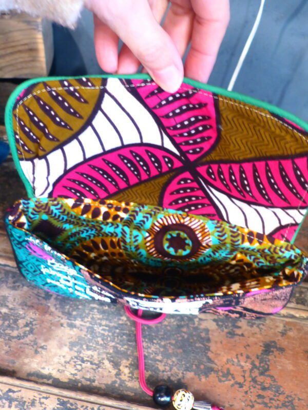 Pochette bouton Birmanie sérigraphiée et liège