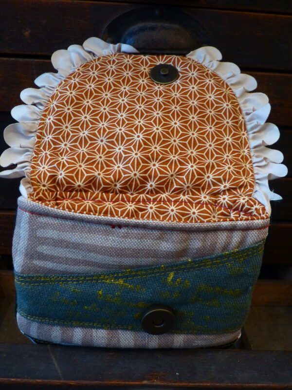 Porte monnaie patchwork antique vert