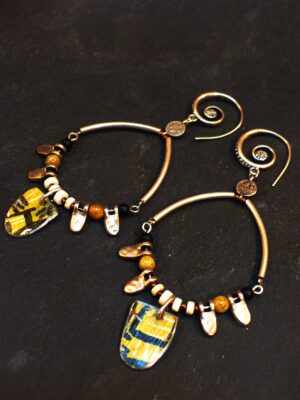 Boucles d'oreilles Bidon recyclé Wasabi