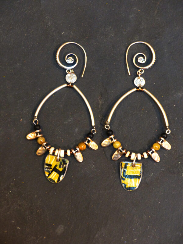 Boucles d'oreilles Bidon recyclé Wasabi