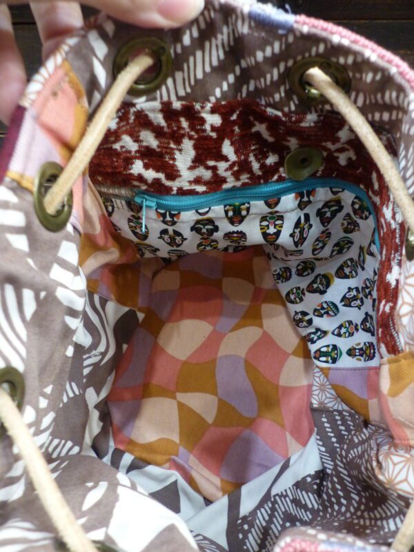 Sac seau patchwork brique