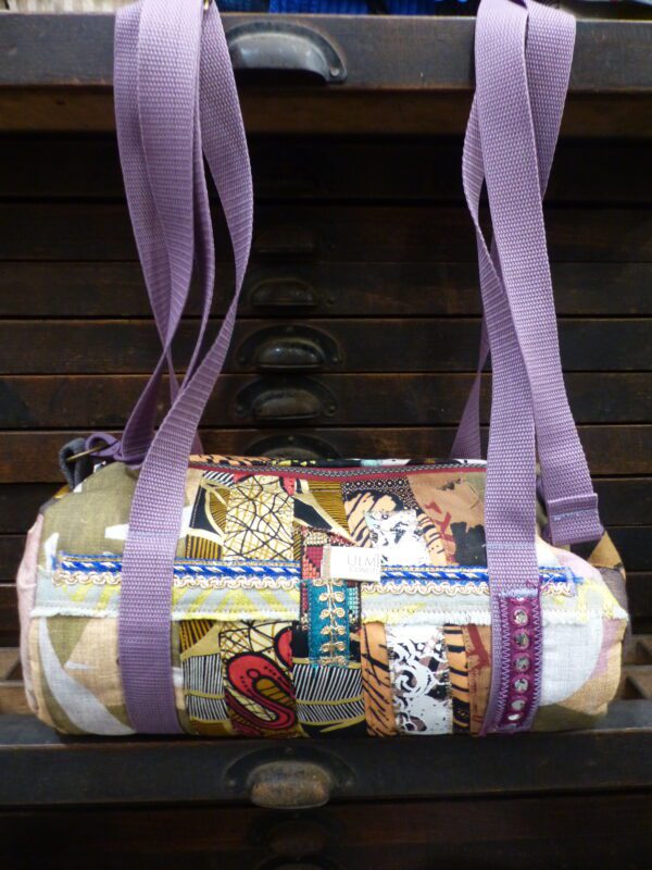 sac baluchon patchwork lilas