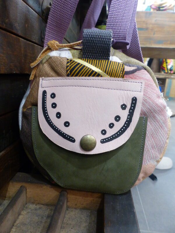 sac baluchon patchwork lilas