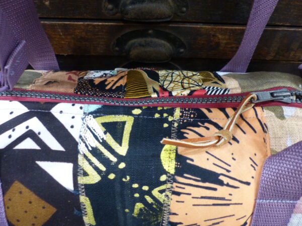 sac baluchon patchwork lilas