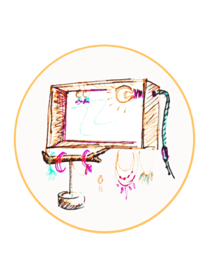 Abat-jour suspension Machu Picchu vert rose orange