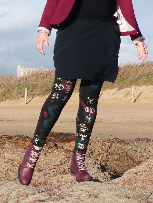 Legging bordeaux canard or M