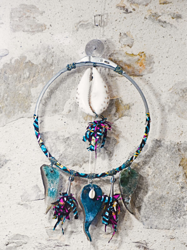 P1120455 (2) Boucle d'oreille raku XXL de décoration murale wax-cauri