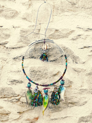 Boucle d'oreilles raku XXL de décoration murale