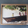 Photo de Zanzibar "des enfants et des boutres"  sur aluminium