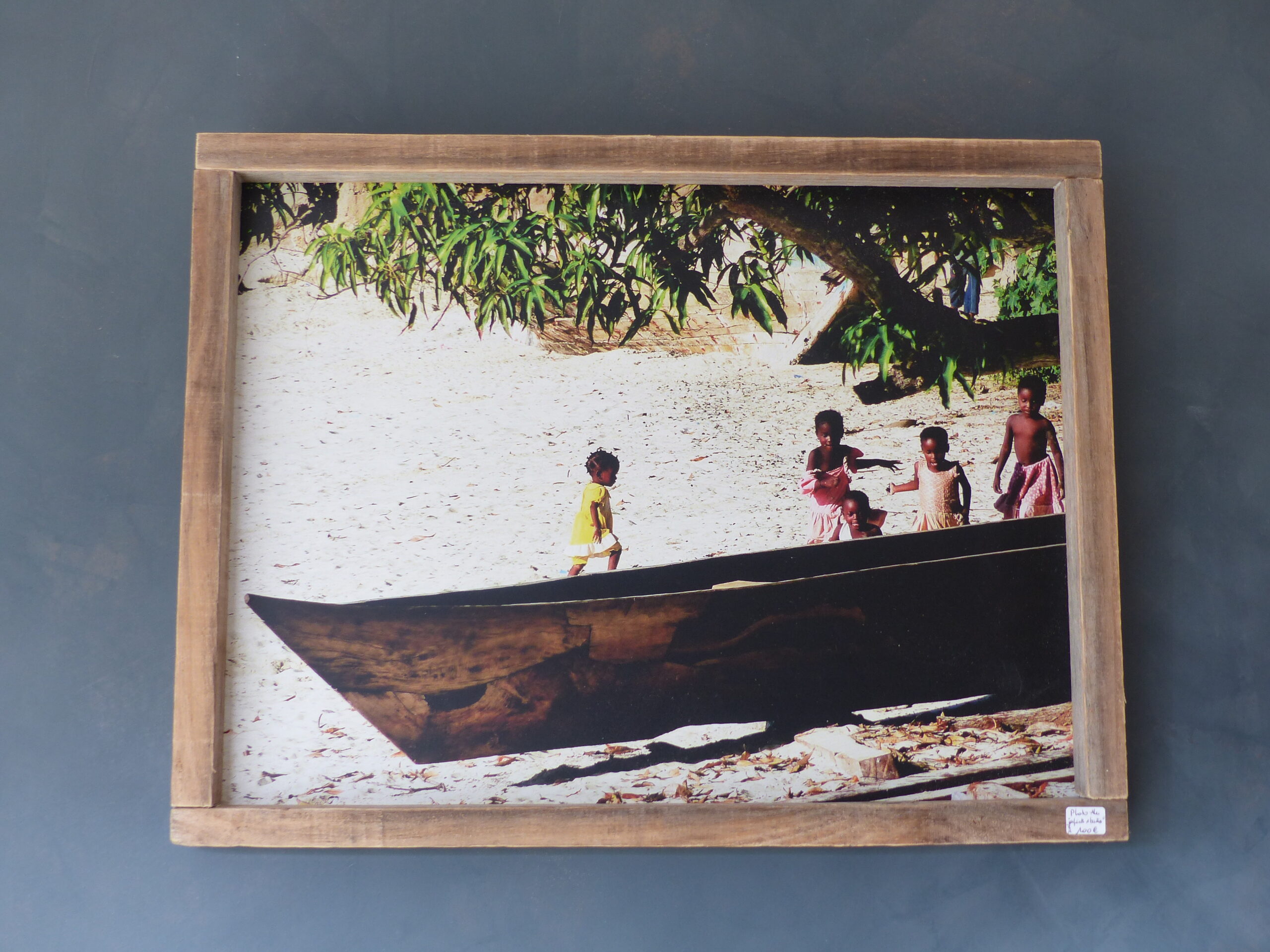 Photo de Zanzibar "des enfants et des boutres"  sur aluminium