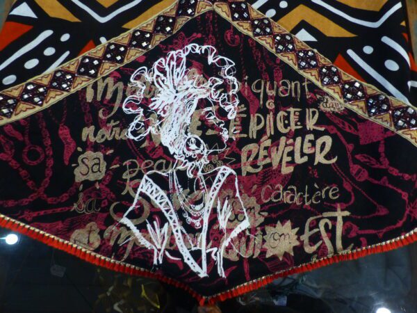 SNOOD wax type bogolan brun rouge