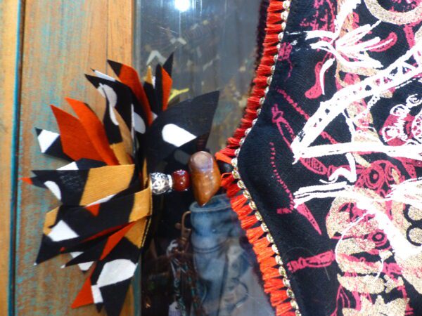 SNOOD wax type bogolan brun rouge