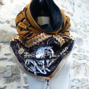 SNOOD Bogolan véritable brun noir