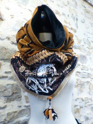 SNOOD Bogolan véritable brun noir