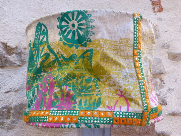 Abat-jour suspension Machu Picchu vert rose orange