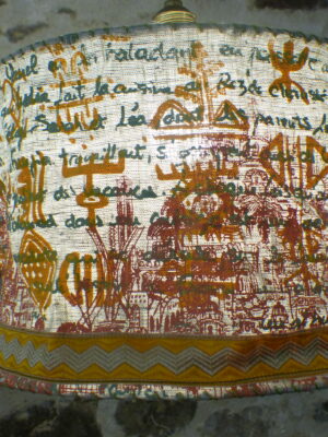 Abat-jour suspension Algérie corail orange kaki