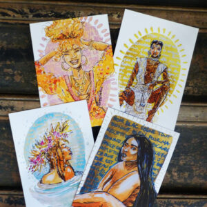 Lot de 4 cartes postales de personnalités inspirantes