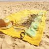 drap de plage moutarde Drap de plage sérigraphié